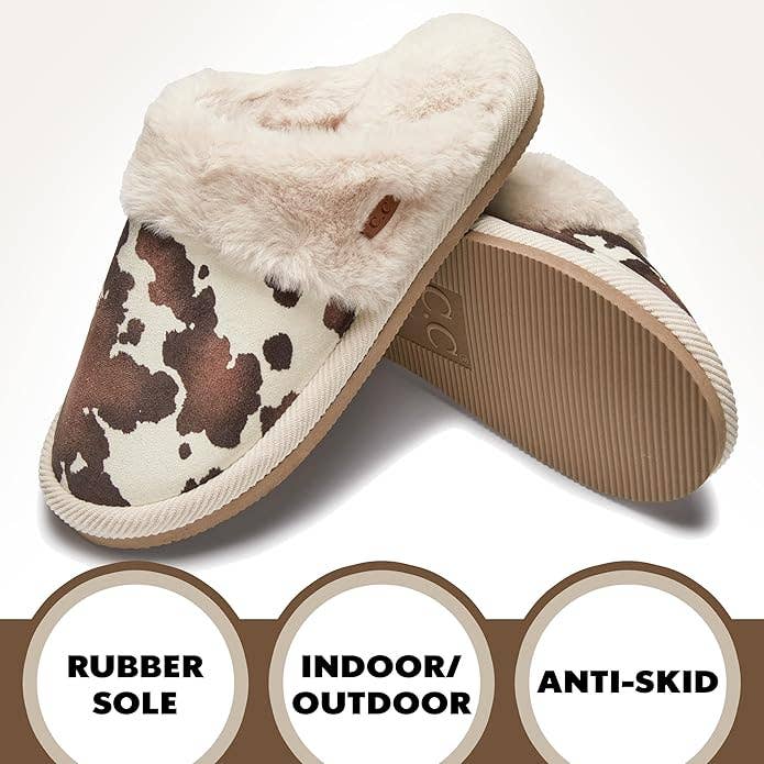 Cow Print Slippers
