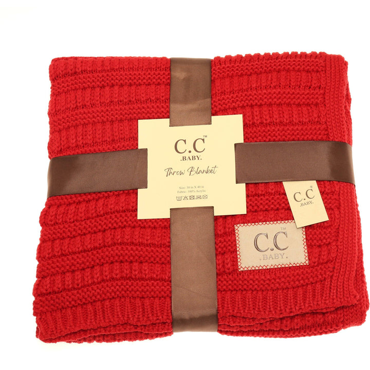 BABY C.C Solid Ribbed Knit Blanket
