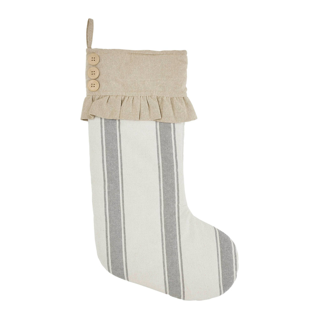 Grace Grain Sack Stripe Ruffled Stocking