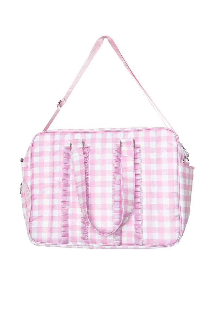 Light Pink Checkered Women's Duffle Bag