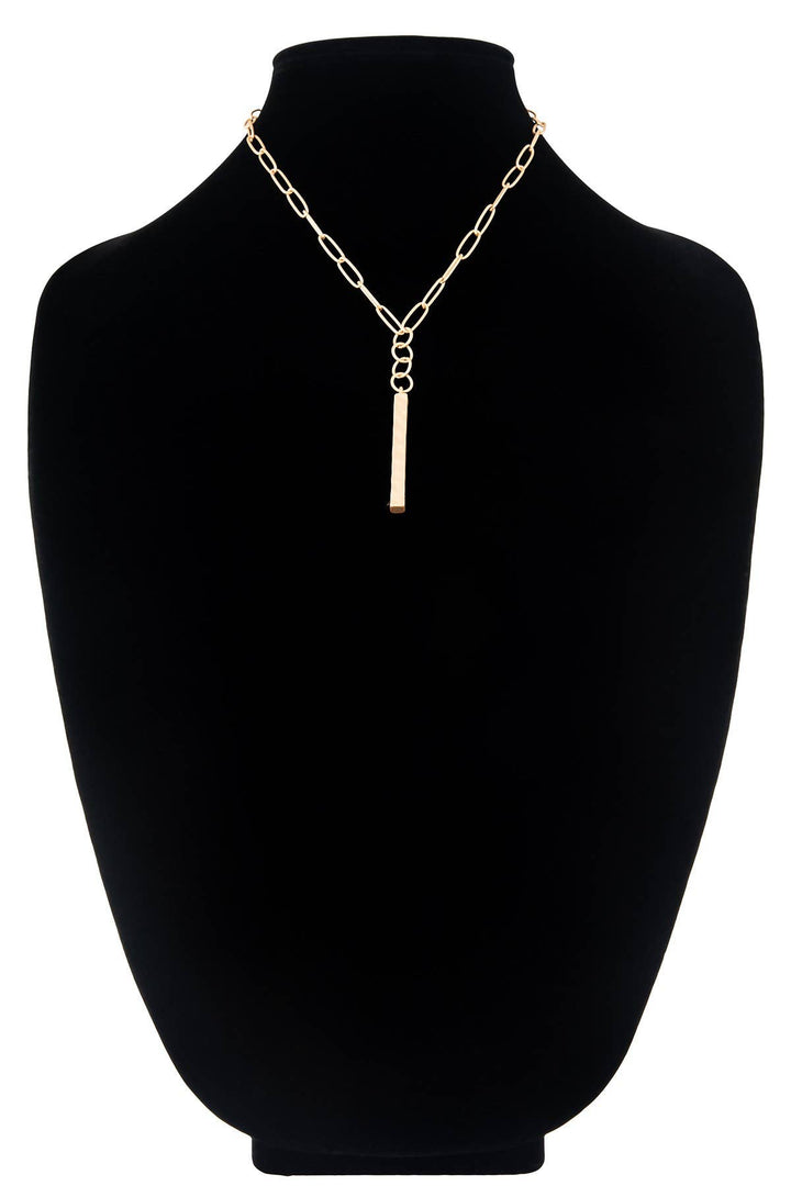 Paperclip Lariat Bar Necklace