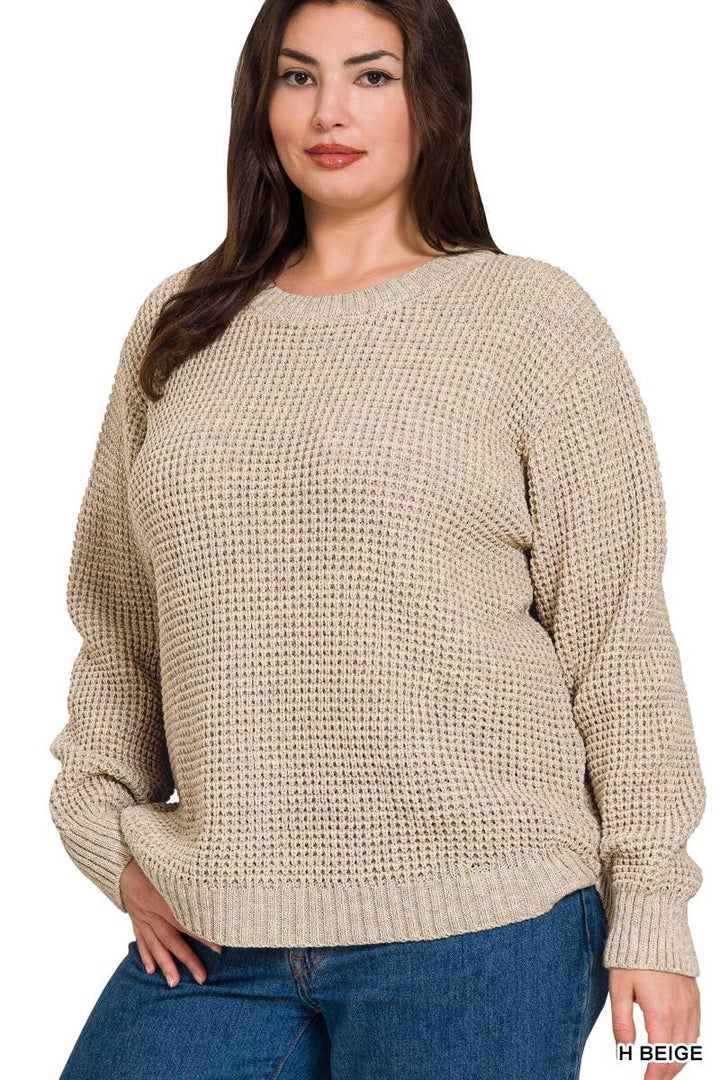Hi-low Waffle Sweater