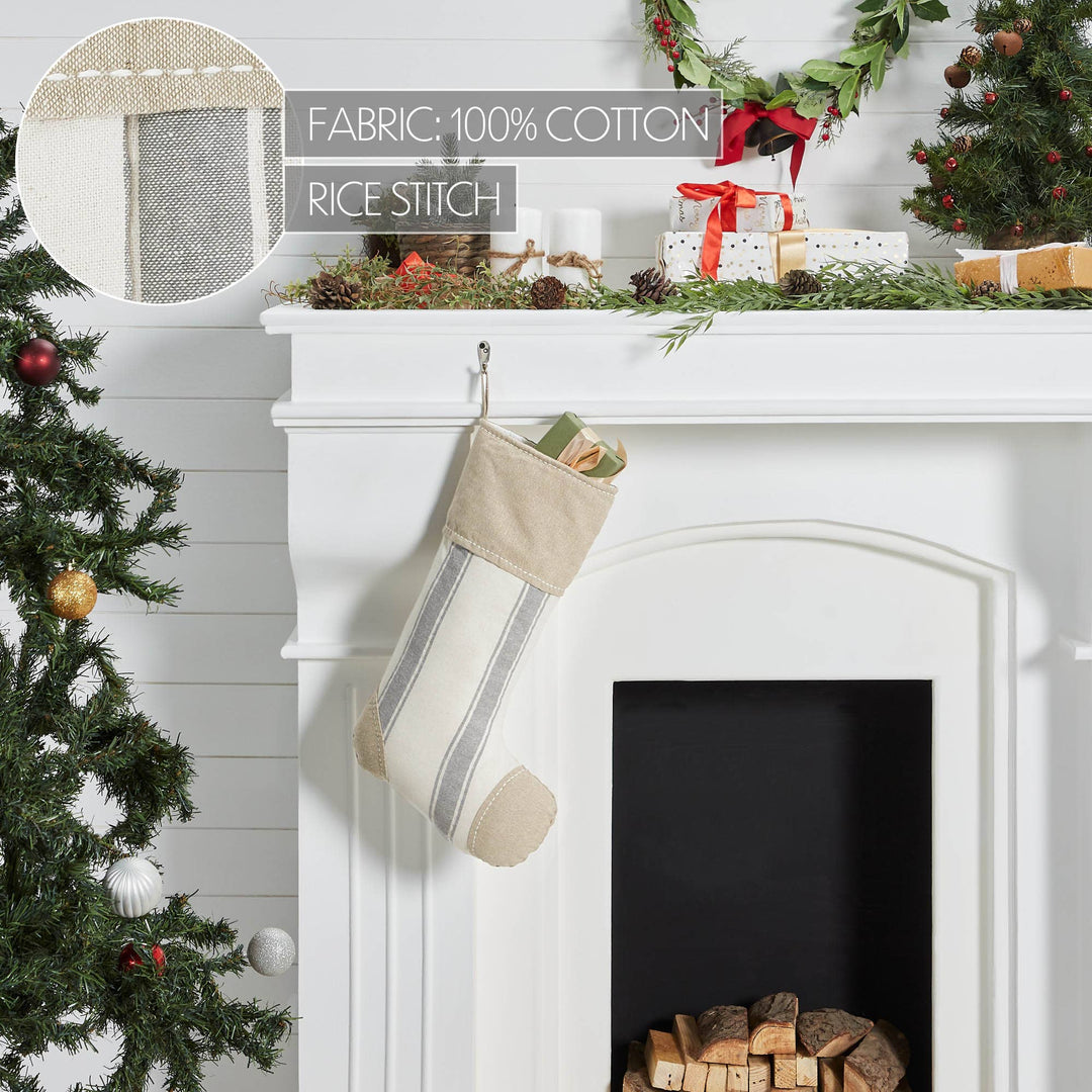 Grain Sack Stripe Patch Stocking
