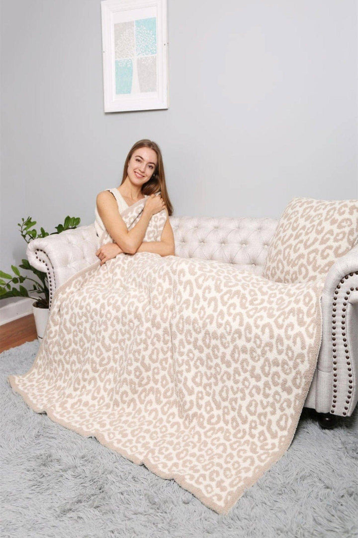 Lux Leopard Print Throw Blanket
