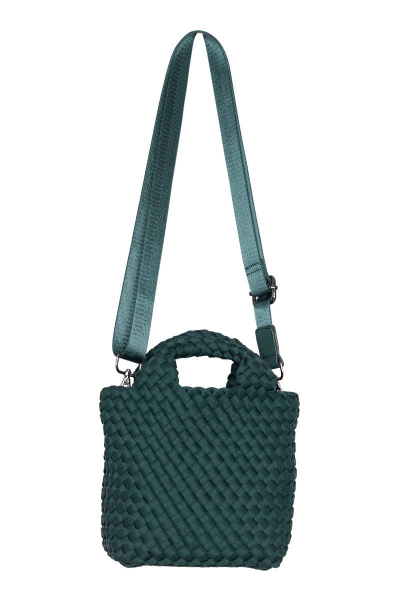 Forest Green Woven Bucket Bag