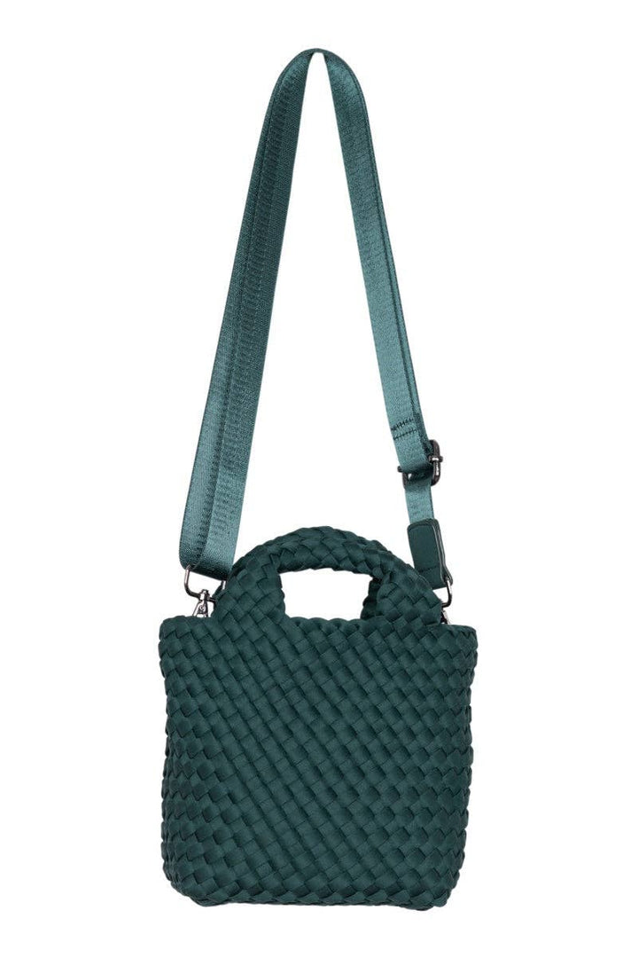 Forest Green Woven Bucket Bag