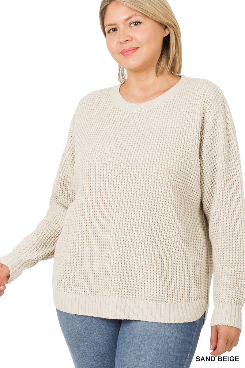 Hi-low Waffle Sweater