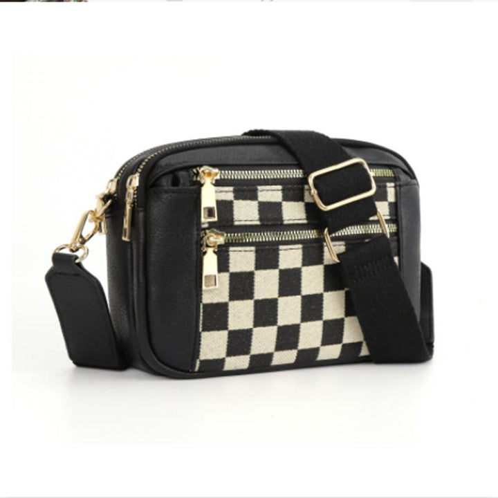 Color Blocked Zipper Crossbody