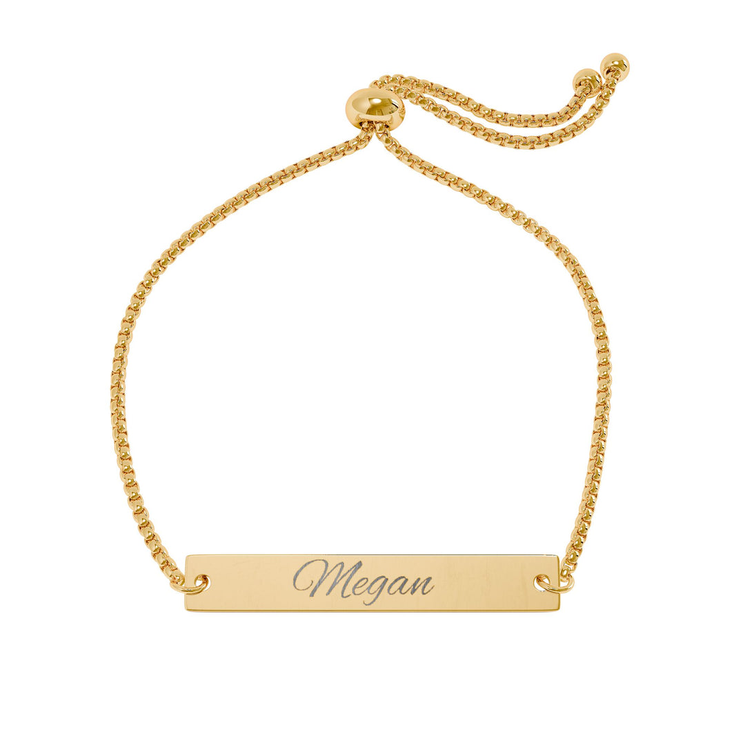 Engravable Adjustable Bar Bracelet — Personalized Name Plate