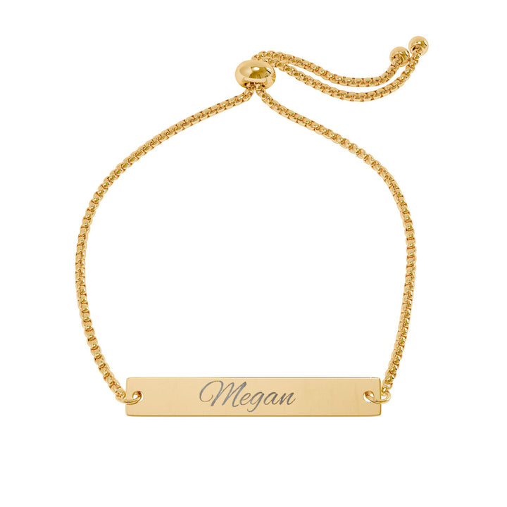 Engravable Adjustable Bar Bracelet — Personalized Name Plate