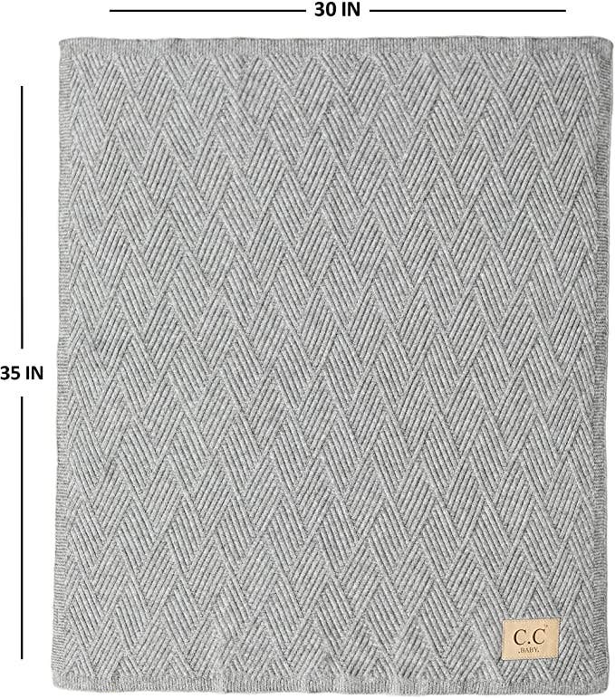 Baby Throw Blanket - Diagonal Basketweave