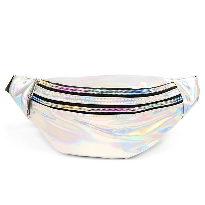 Silver Iridescent Holographic Waist Fanny Pack