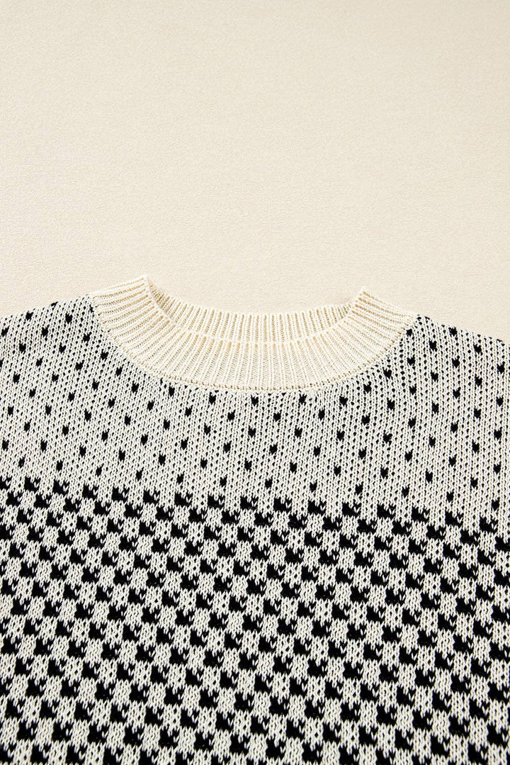 Black/White Lantern Sleeve Sweater