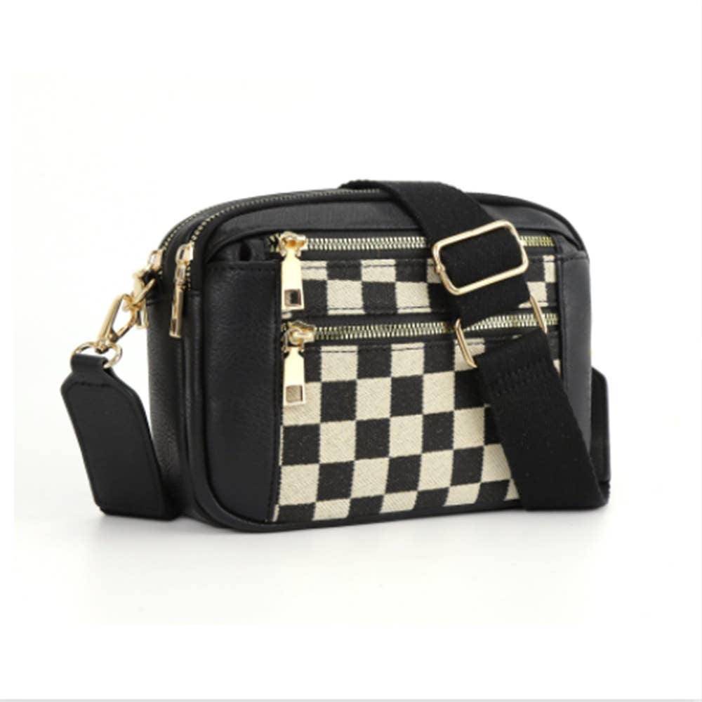 Color Blocked Zipper Crossbody
