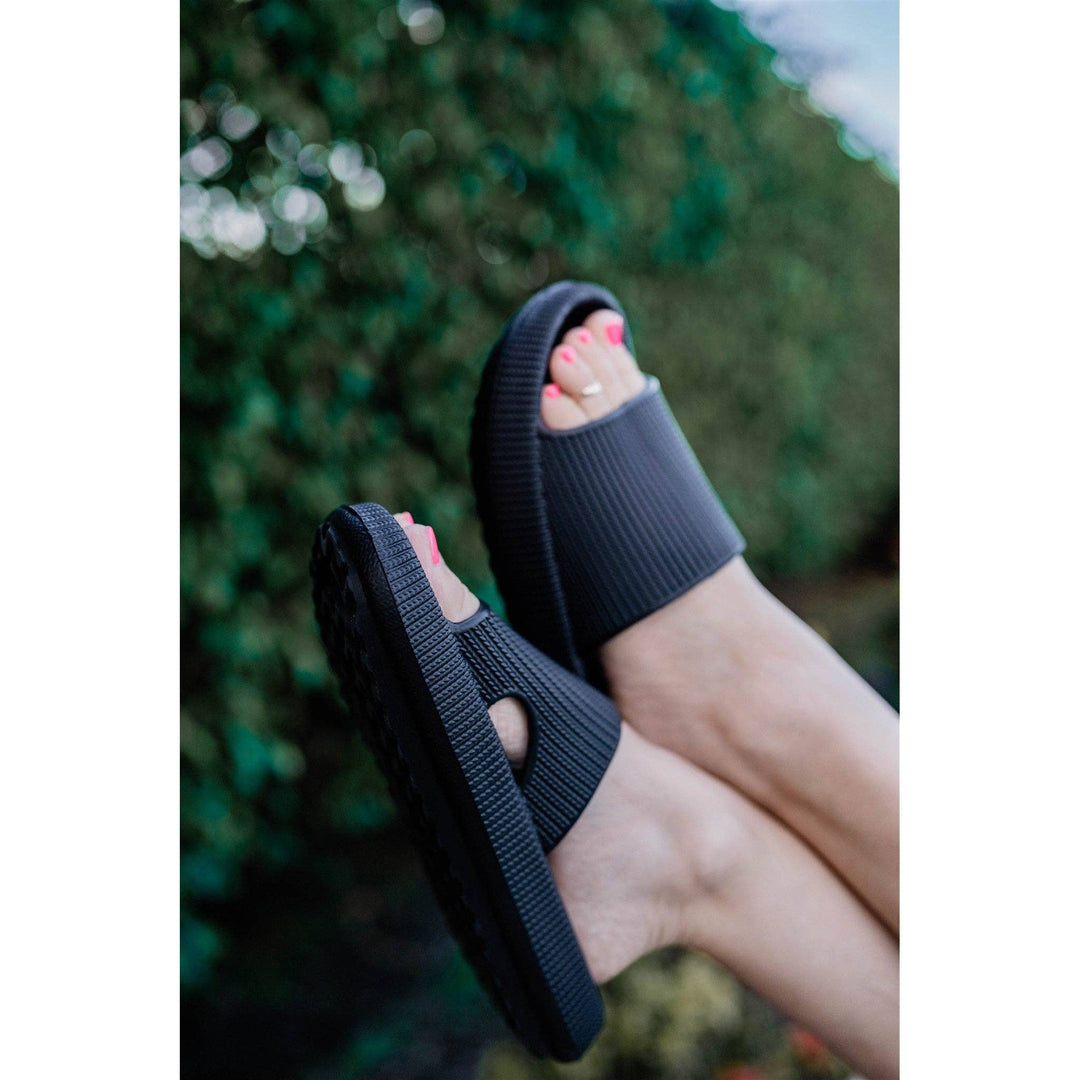 Black Casual Slides