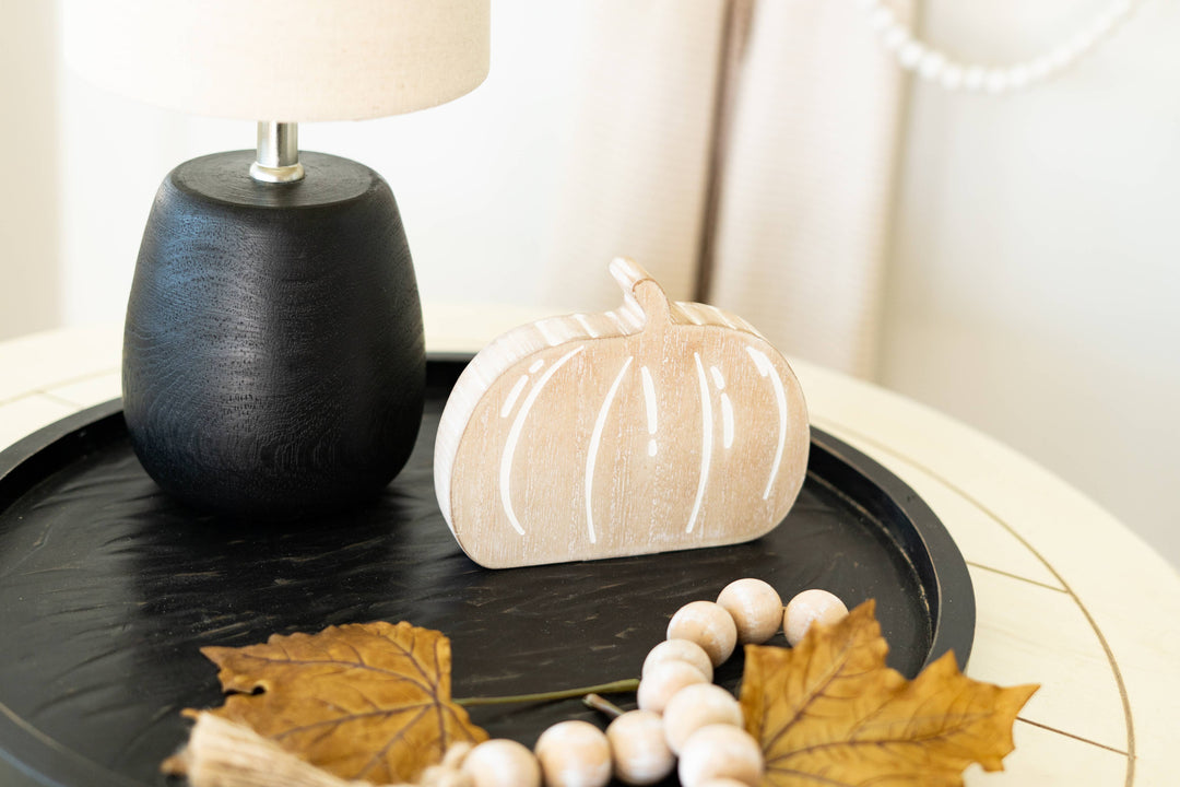 60296 - 5x4 wood chunky shape PUMPKIN FALL AUTUMN Decor