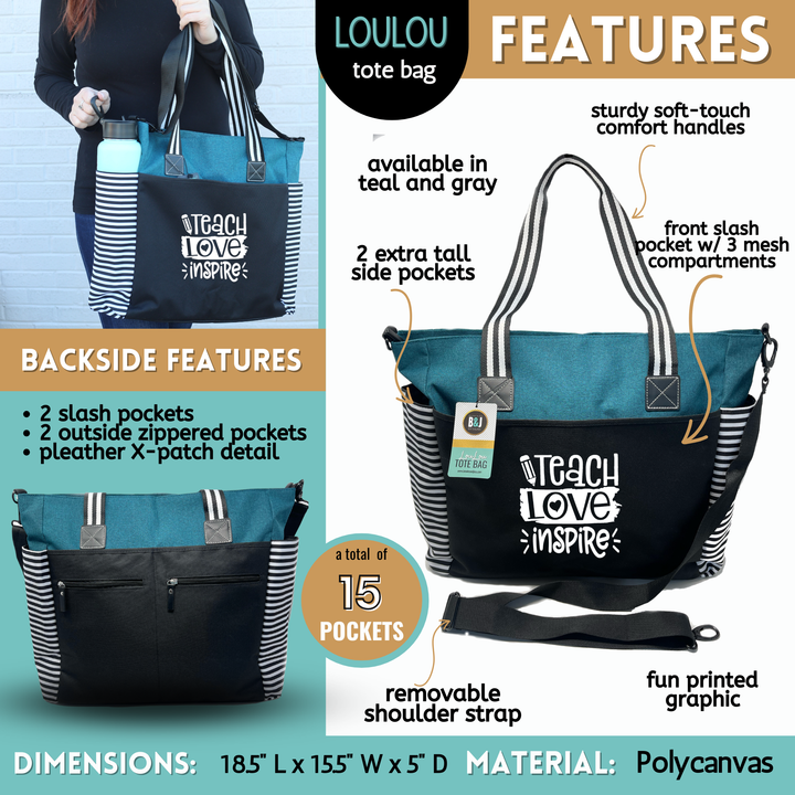 Tote Bag for Teachers - Various styles, sizes, and colors