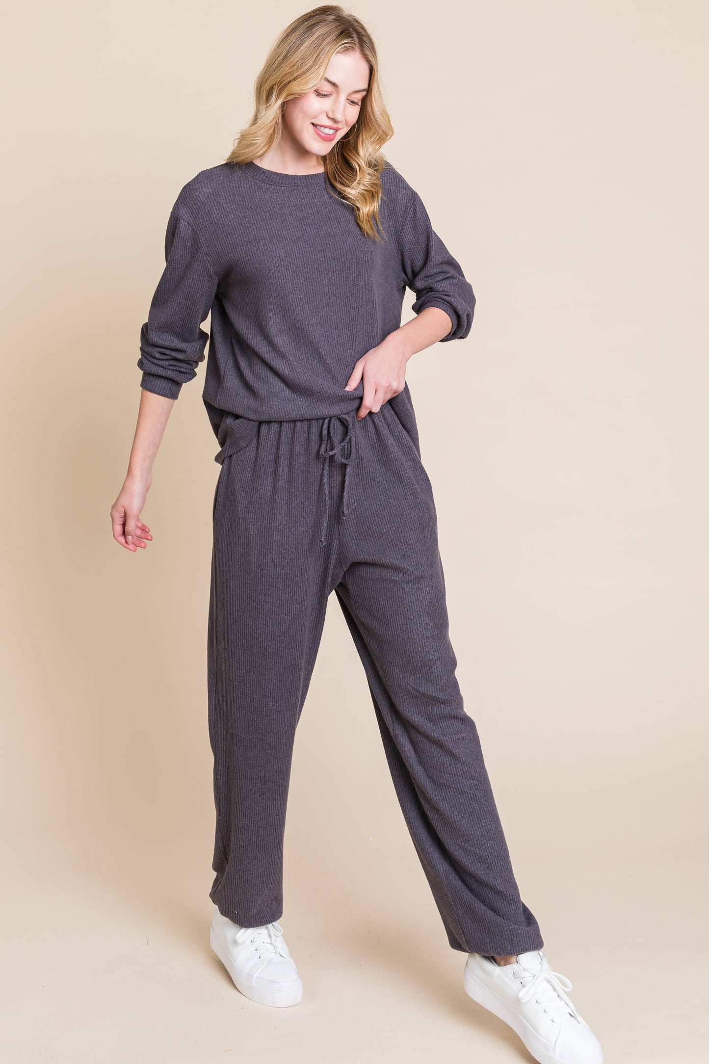 Ribbed Casual Loungewear Set