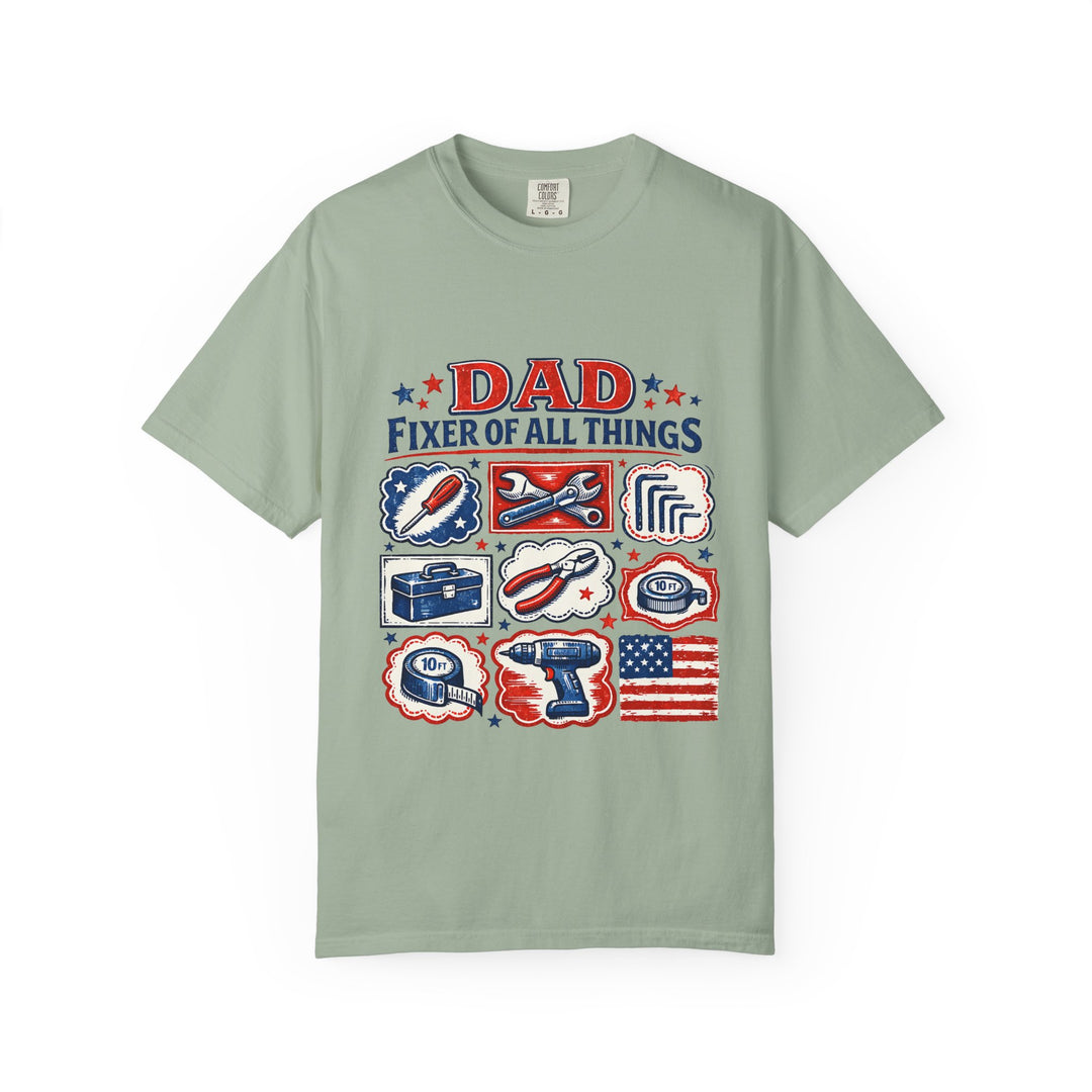 Dad Fixer of All Things T-Shirt — Patriotic Tool Icons Father’s Day Tee