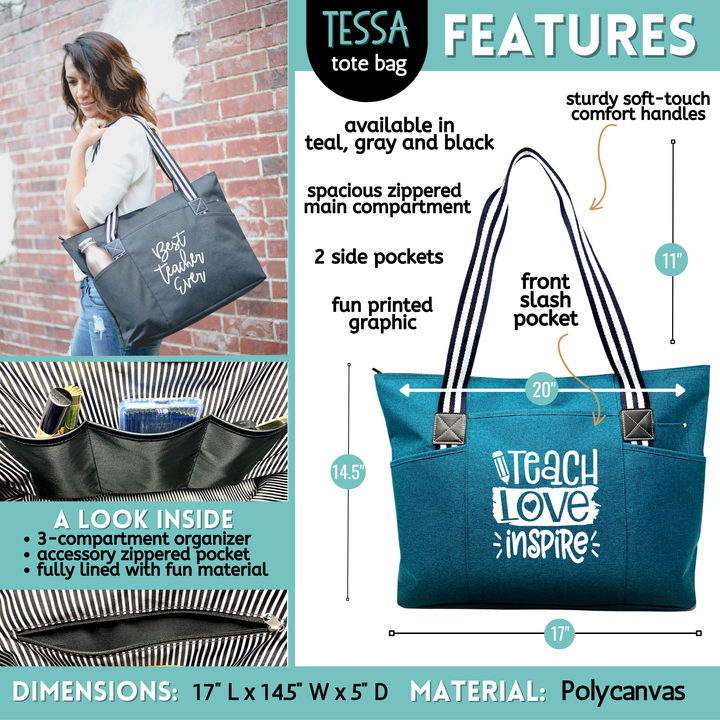 Tote Bag for Teachers - Various styles, sizes, and colors