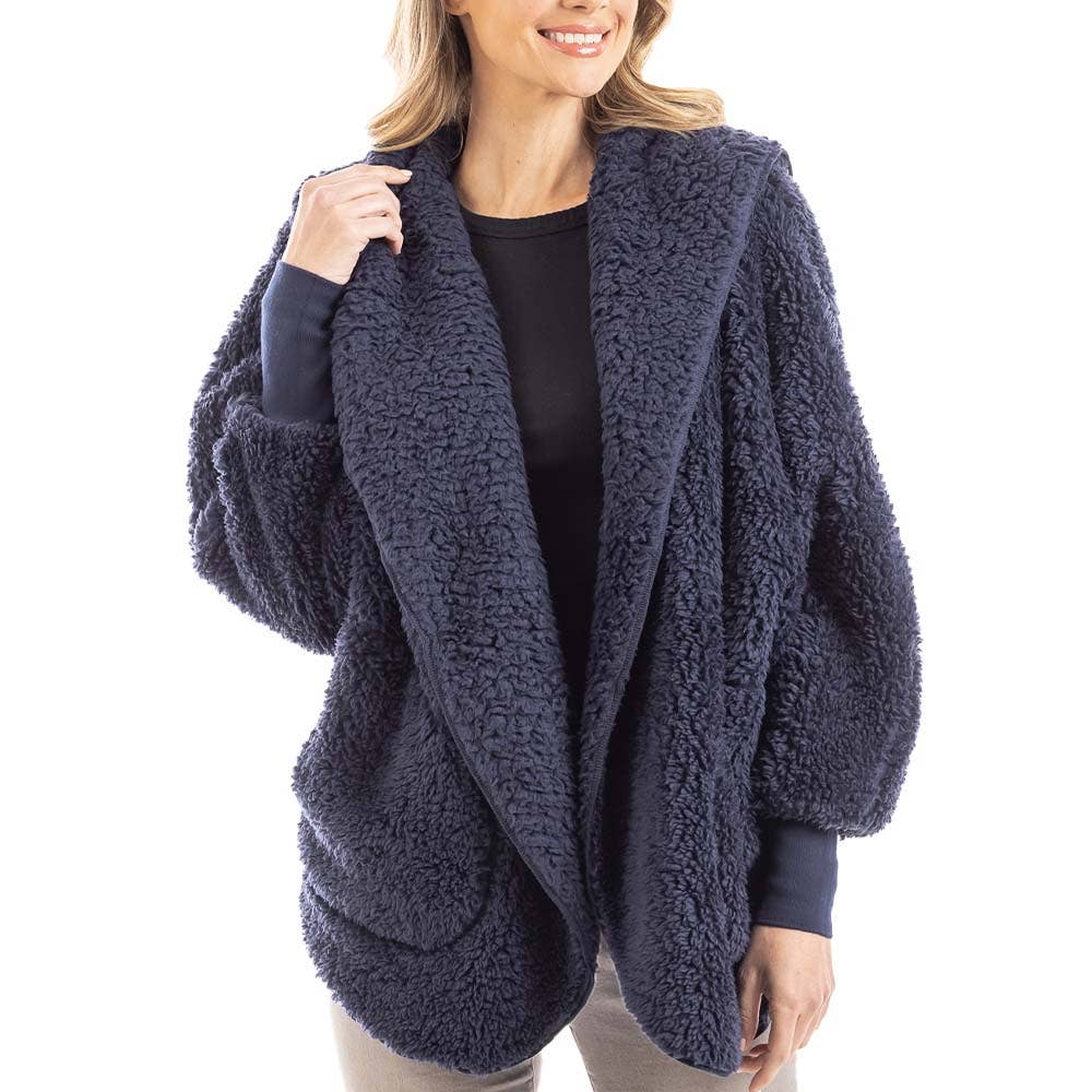 Navy Lightweight BODY WRAP w/ Hoodie & Pockets