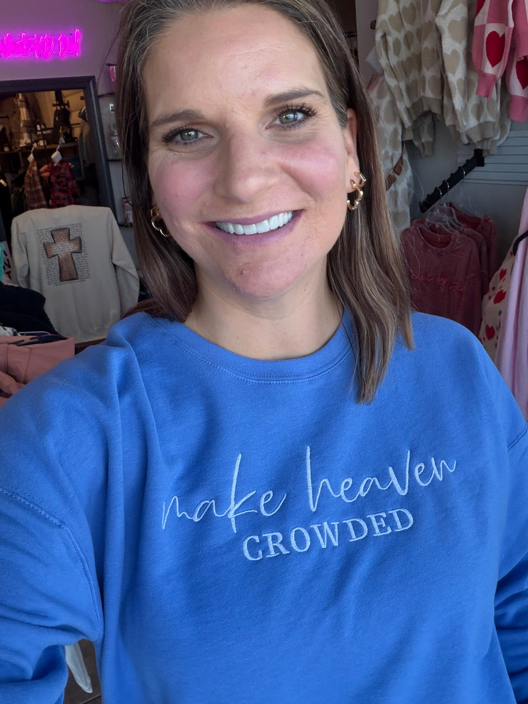 Make heaven crowded embroidered crewneck