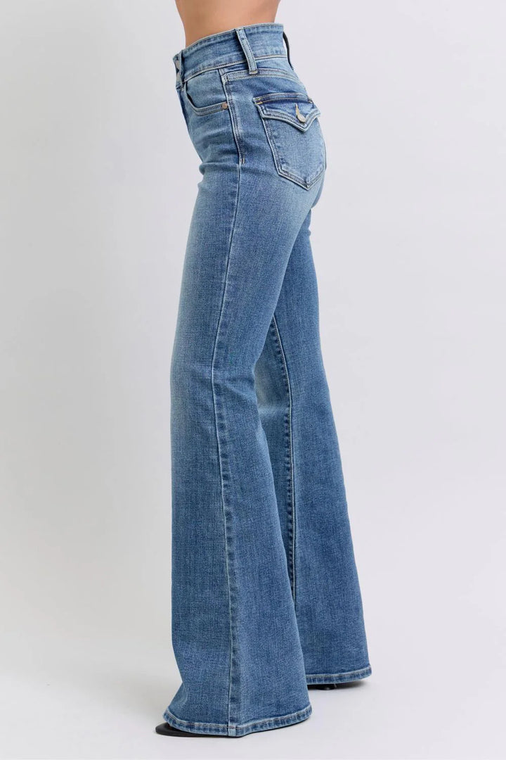 HW Double Button Tinted Flare Judy Blue 82630