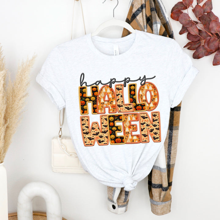 Fall #14 - happy Halloween w/ bubble letters w/ fun pattern