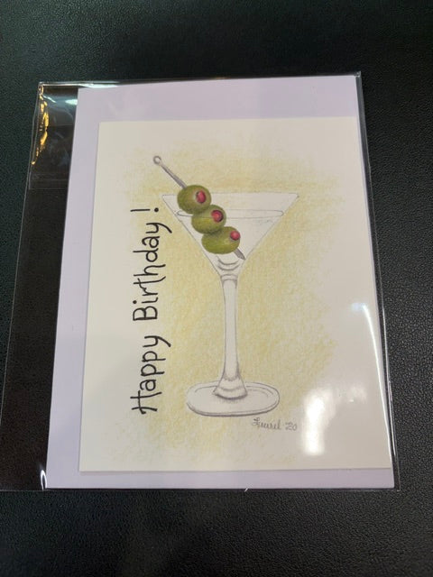 Martini Birthday Card