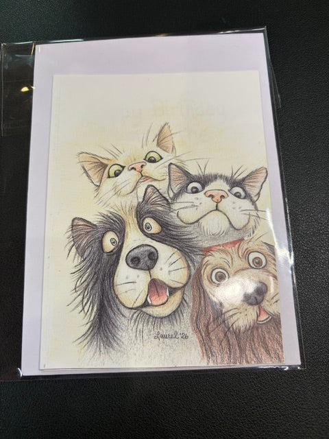 Pet faces Birthday Card