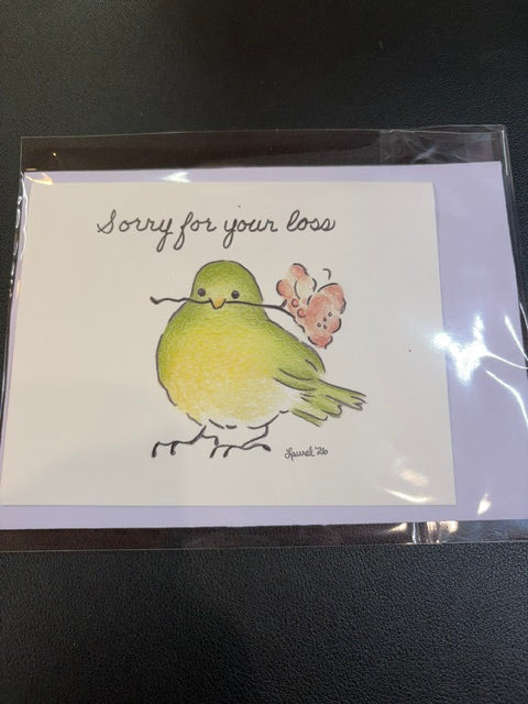 Bird sympathy card