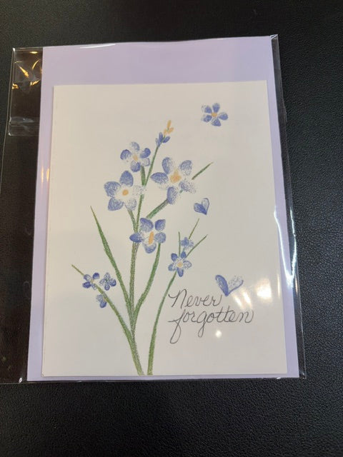 Never forgotten flower sympathy card