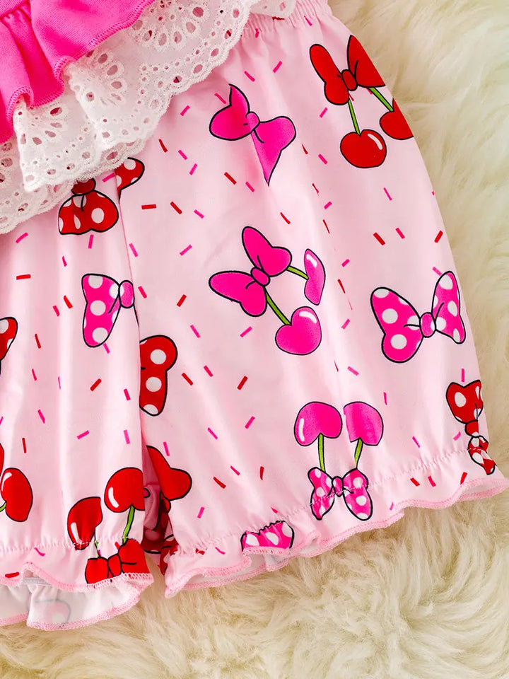 Cherry Tunic with Bubble Shorts