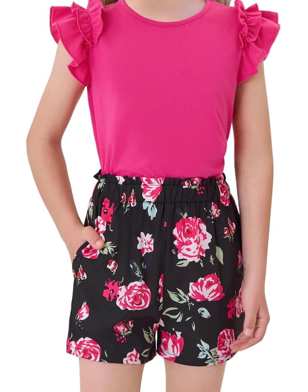 Ruffle Shirt Short Set