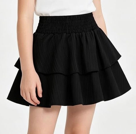 Ruffles Mini Skirt Black