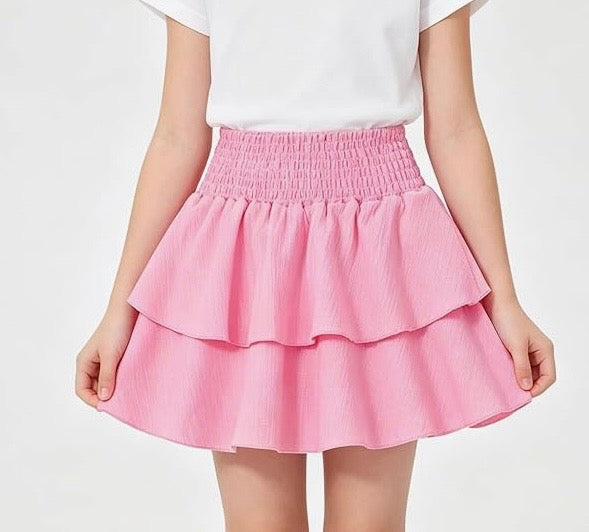 Ruffles Mini Skirt Pink