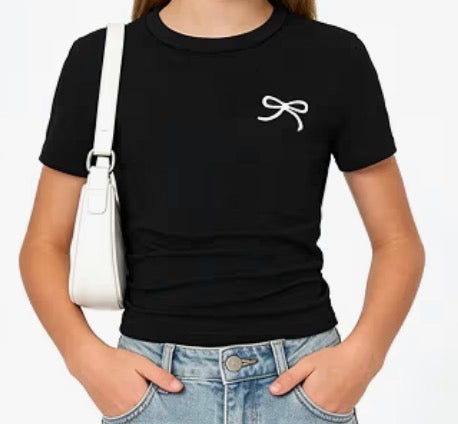Summer Shirt Short Sleeve Ruched Black