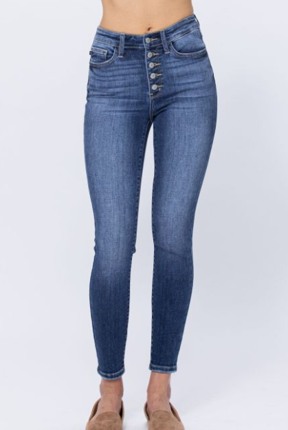 PLUS SIZE Judy Blue (82319) Hi-Rise Button Fly Skinny Jeans