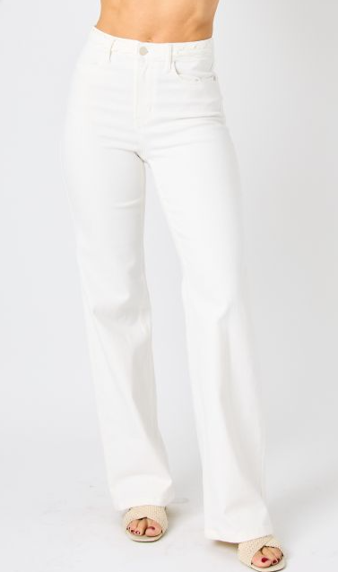 Judy Blue (88781) High Waist Braided Waistband Detail Wide Leg Jeans