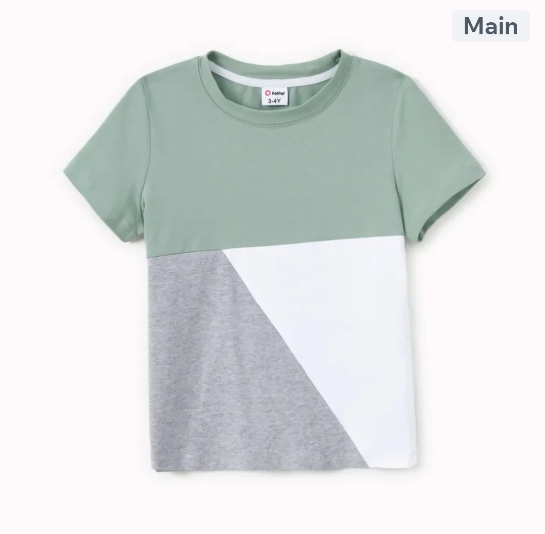 Green Color block Tee