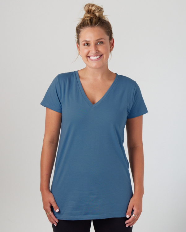 Enza® Relaxed V-Neck Tee