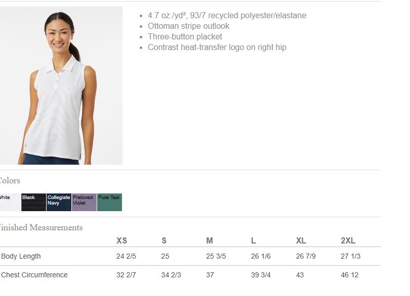 Women's Sleevless Polo