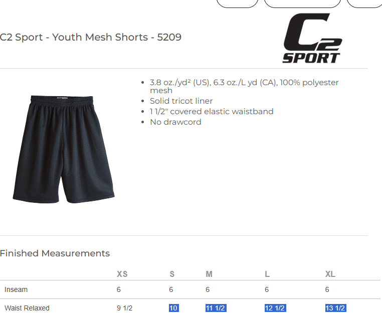 C2 Black Shorts