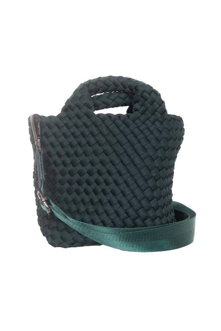 Forest Green Woven Bucket Bag
