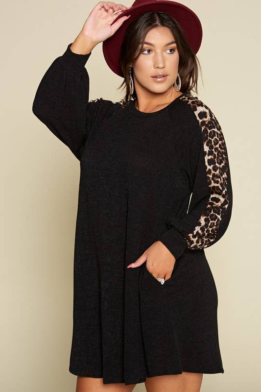 Animal Sleeve Knit Dress