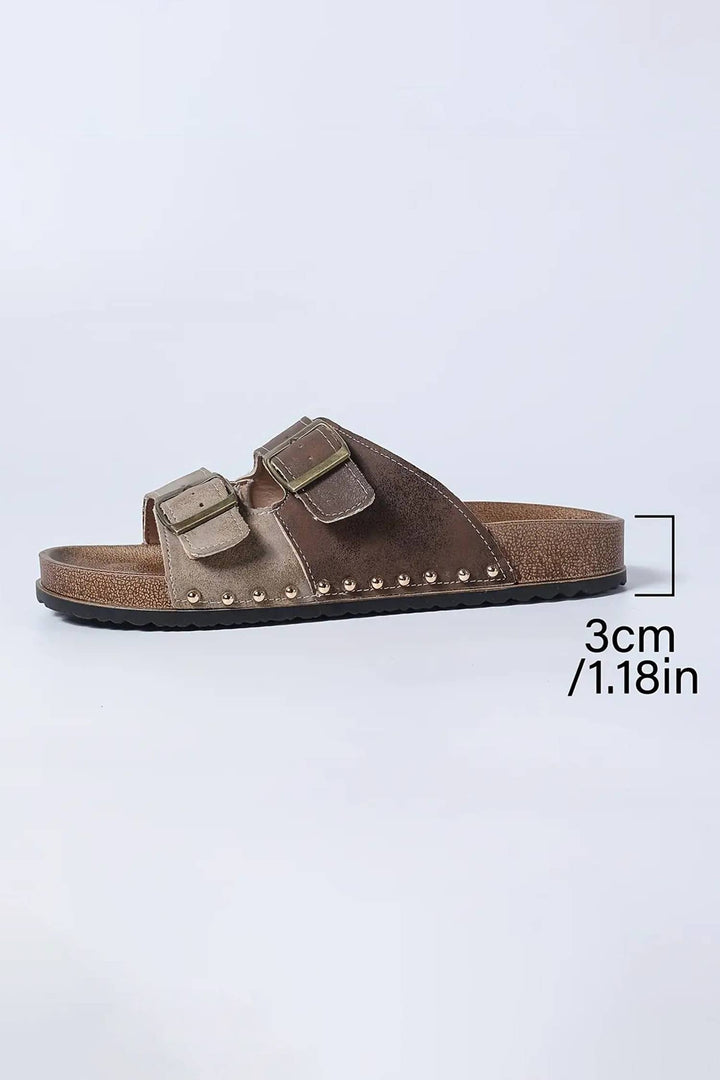 Suede Rivet Sandals