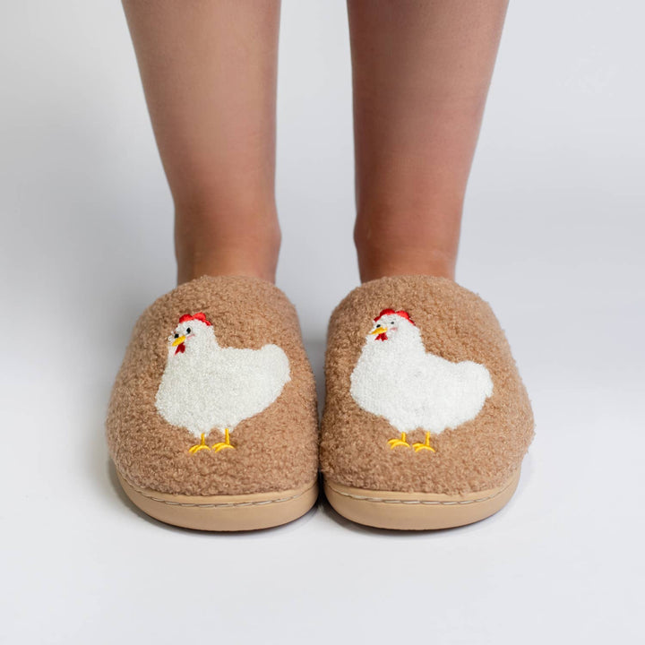 Brown Chicken Slippers