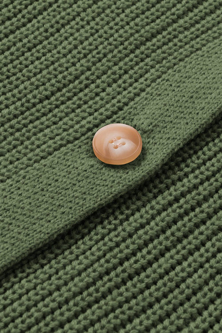 Bishop Sleeve V Neck Button Down Knit Cardigan