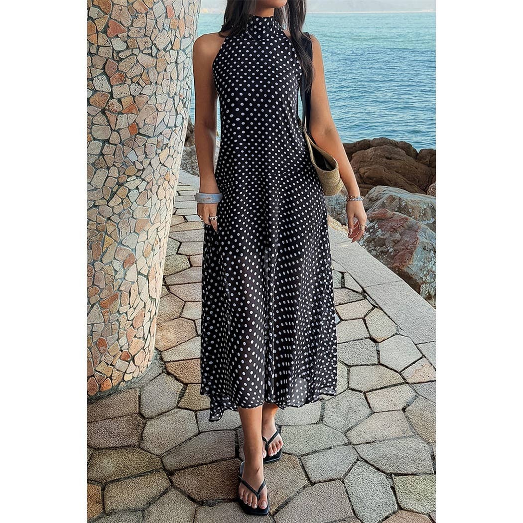 Halter Polka Dot Tulle Dress