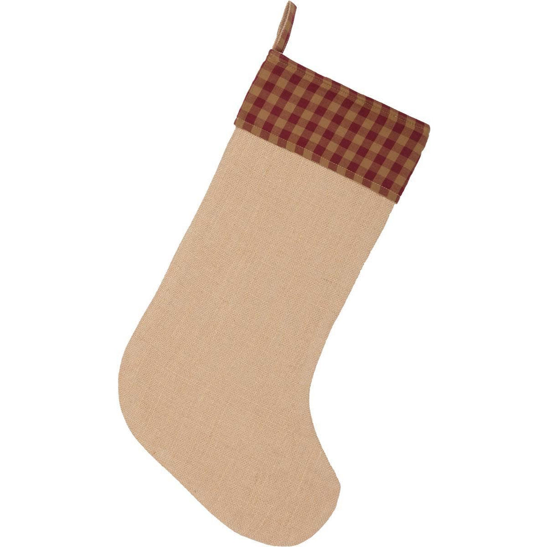 Burgundy Check Jute Stocking